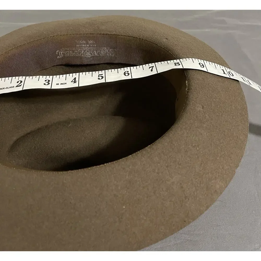 Vintage 80s Banana Republic Safari Fedora 7 3/8 Brown Wool Made in England